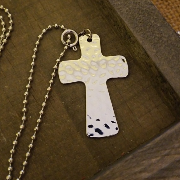 JBloom Silver Cross Charm Necklace - Picture 2 of 4